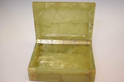 Lot 245 - Onyx silver hinged tabletop box by George Betjemann & Son Ltd., etc