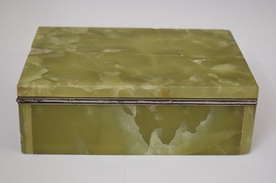 Lot 245 - Onyx silver hinged tabletop box by George Betjemann & Son Ltd., etc