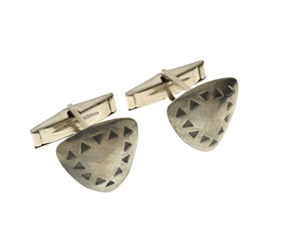 Lot 152 - Pair of Modernist Danish white metal cufflinks