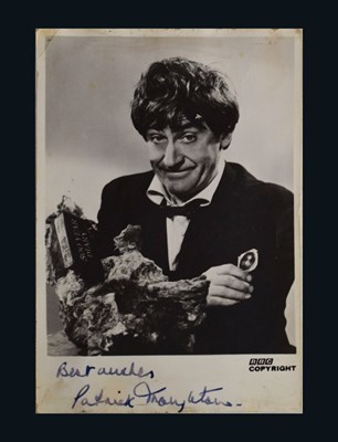 Lot 235 - Dr Who - Patrick Troughton (1920-1987) - Signed BBC monochrome photograph postcard