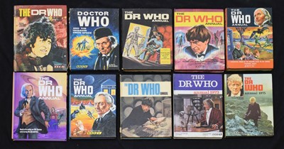 Lot 241 - Dr Who - Nine Dr Who Annuals and an Unofficial Whirled Distributors Annual