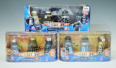 Lot 486 - Three Character Toys Doctor Who action figures dalek sets