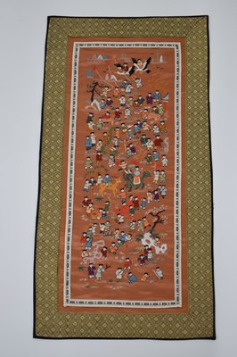 Lot 589 - Four unframed Chinese silk embroidered pictures