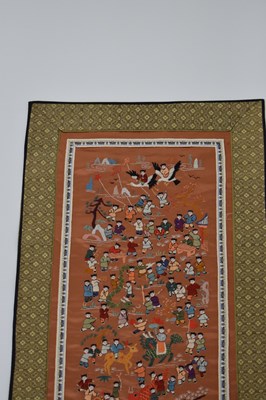 Lot 589 - Four unframed Chinese silk embroidered pictures