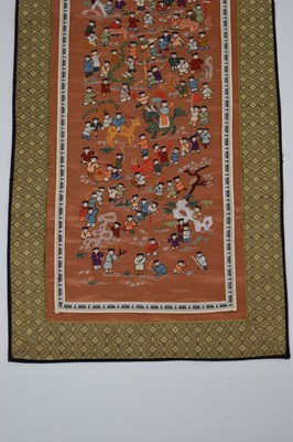 Lot 589 - Four unframed Chinese silk embroidered pictures