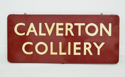 Lot 334 - Railway Interest - Vintage-style ‘Calverton Colliery’ enamel sign