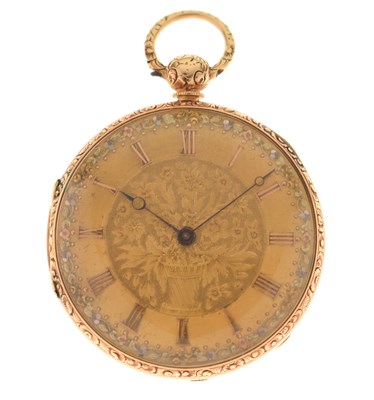 Lot 79 - Early Victorian 18ct gold open-faced pocket watch, Francis Norris, Liverpool