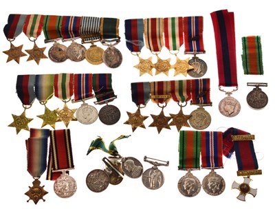 Lot 434 - Four British Second World War miniature medal groups