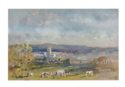 Lot 613 - Michael Lyne (1912-1989) - Watercolour - 'Gloucester From Maisemore'