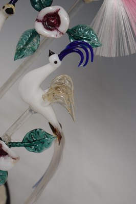 Lot 489 - Nailsea glass 'frigger', birds beneath dome