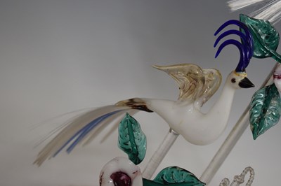 Lot 489 - Nailsea glass 'frigger', birds beneath dome