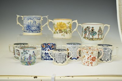 Lot 513 - Collection of mainly 19th century two-handled loving cups, etc.