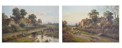 Lot 612 - Andrew Beer (1862-1954) - Pair of oils on canvas - Rural scenes