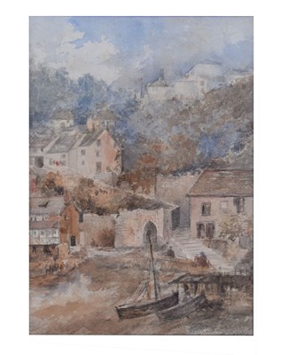 Lot 655 - English School, circa 1900 - Watercolour - 'Clovelly‘