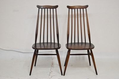 Lot 695 - Ercol - Set of six Goldsmith Windsor stick back dining chairs