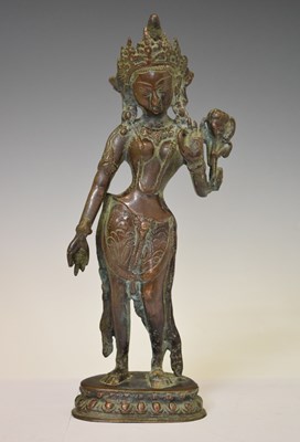 Lot 575 - Copper alloy figure of Tara / Padmapani (Avalokiteshvara)