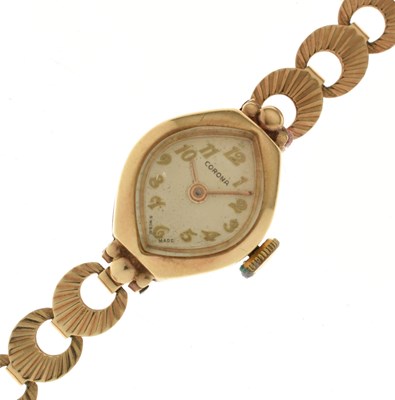 Lot 194 - Corona - Lady's 9ct gold cocktail watch