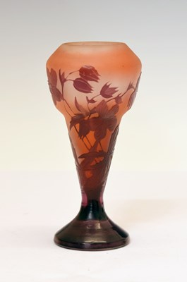 Lot 267 - Gallé – Cameo glass vase, of swollen tapered form