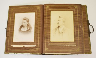 Lot 327 - 19th century photograph album containing cabinet photographs and carte de visites