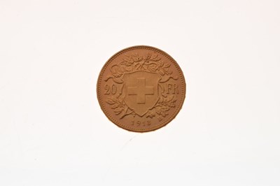 Lot 131 - Swiss 20 Franc gold coin, 1913