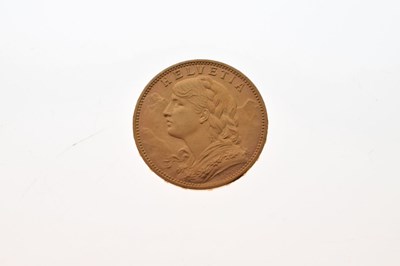Lot 131 - Swiss 20 Franc gold coin, 1913