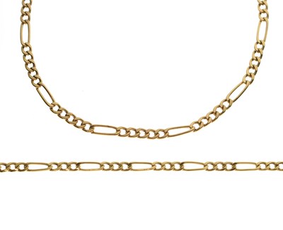 Lot 126 - Two 9ct gold Figaro link necklaces