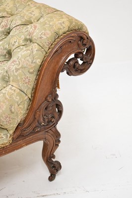 Lot 770 - Victorian walnut deep button back chaise longue