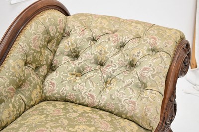 Lot 770 - Victorian walnut deep button back chaise longue