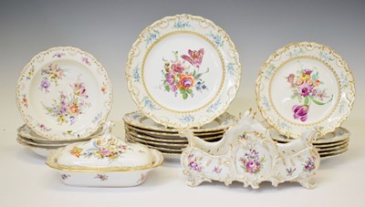 Lot 557 - Dresden part-dessert service, etc.