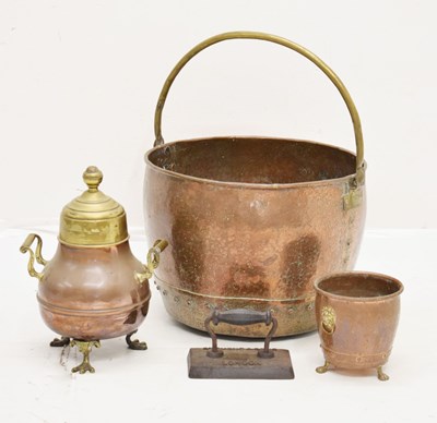 Lot 781 - 19th century brass and copper log bin