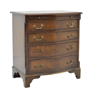 Lot 789 - Reproduction mahogany serpentine chest of drawers