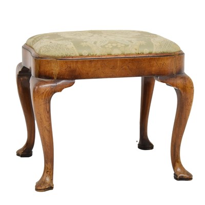 Lot 752 - Early 20th century walnut Queen Anne style stool