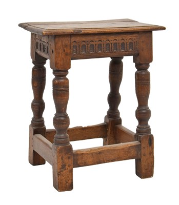 Lot 753 - 17th century and later oak 'joynt' stool