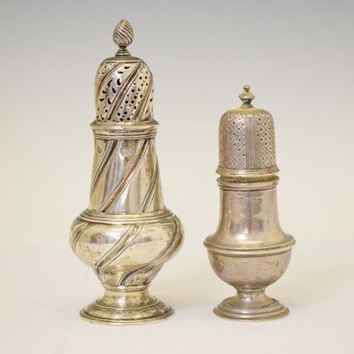 Lot 254 - Victorian Irish silver sugar sifter and an Edward VII pepperette