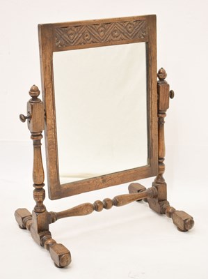 Lot 700 - 20th century reproduction oak dressing table mirror