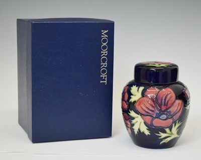 Lot 531 - Moorcroft Pottery - Anemone pattern ginger jar with cover