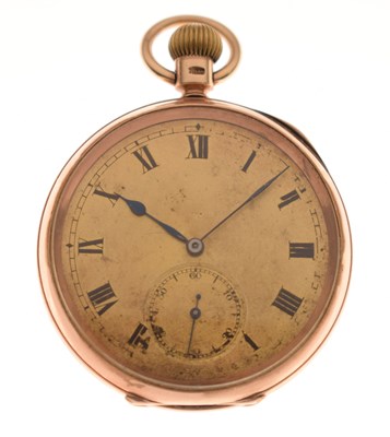 Lot 203 - George V 9ct gold open-face pocket watch