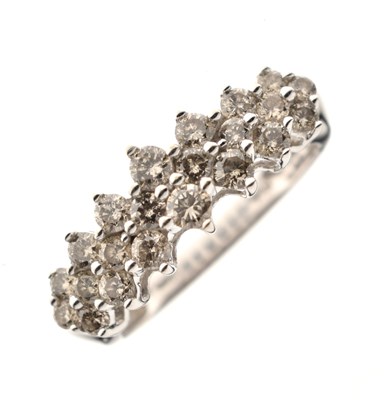 Lot 3 - Diamond three-row dress ring