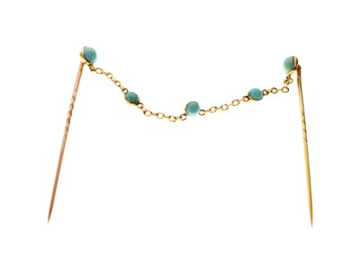 Lot 75 - Turquoise double stick pin