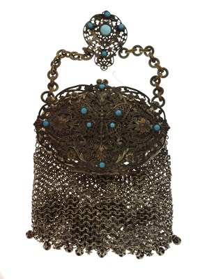 Lot 269 - Unmarked white-metal chain mail purse