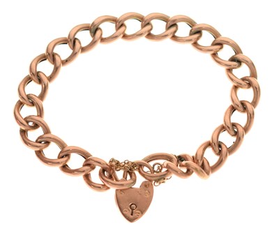 Lot 131 - 9ct rose gold curb link bracelet