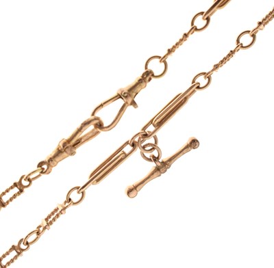 Lot 101 - 9ct rose gold fancy-link double Albert