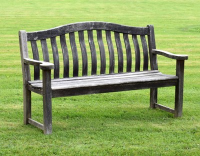 Lot 656 - 'Alexander Rose' teak garden bench