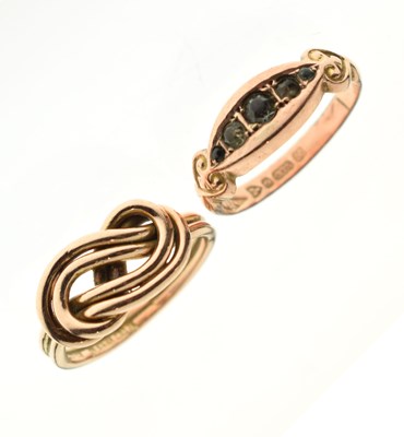 Lot 48 - Early 20th century paste 9ct rose gold ring