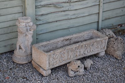 Lot 796 - Composition stone rectangular garden planter