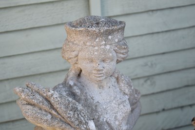 Lot 808 - Three composition stone garden statues