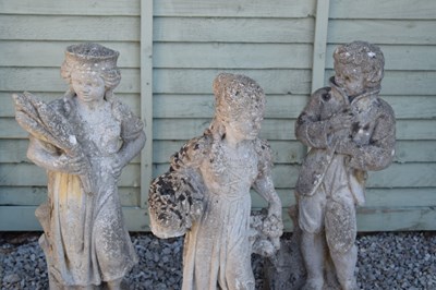 Lot 808 - Three composition stone garden statues