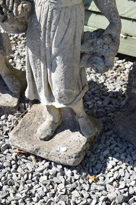 Lot 808 - Three composition stone garden statues