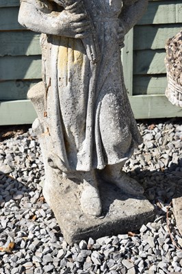 Lot 808 - Three composition stone garden statues