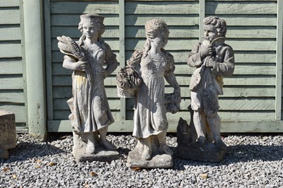 Lot 797 - Three composition stone garden statues